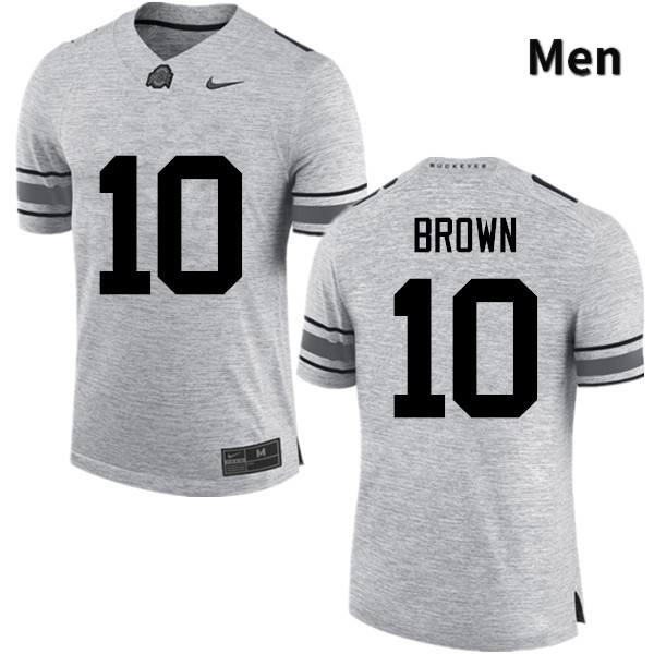 Ohio State Buckeyes Corey Brown Men's #10 Gray Game Stitched College Football Jersey